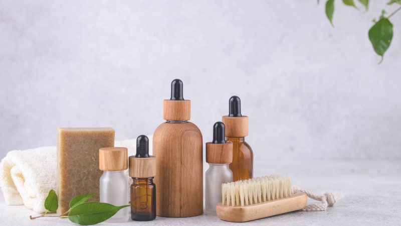 Skincare Opaque Bottle with Wooden Cap