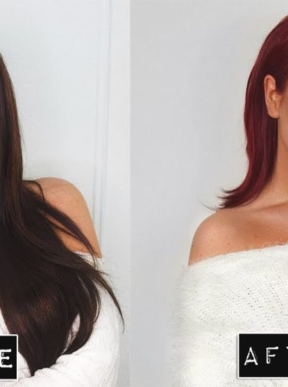 dark red hair dye on dark brown hair